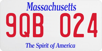 MA license plate 9QB024