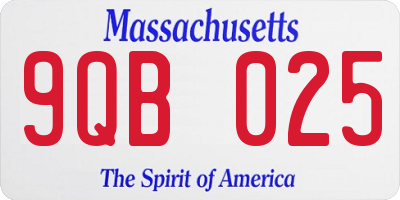 MA license plate 9QB025