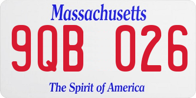 MA license plate 9QB026