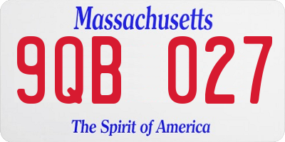 MA license plate 9QB027