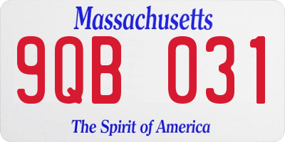 MA license plate 9QB031
