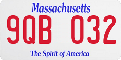 MA license plate 9QB032