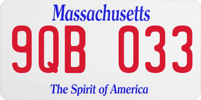 MA license plate 9QB033