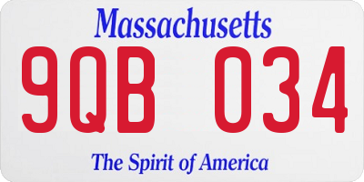 MA license plate 9QB034
