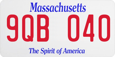 MA license plate 9QB040