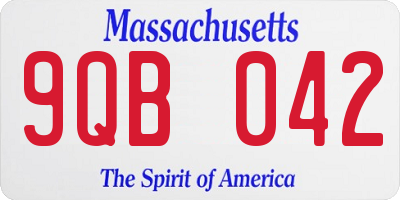 MA license plate 9QB042
