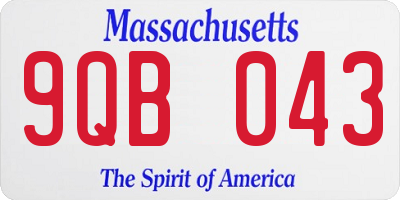 MA license plate 9QB043