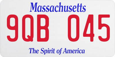 MA license plate 9QB045