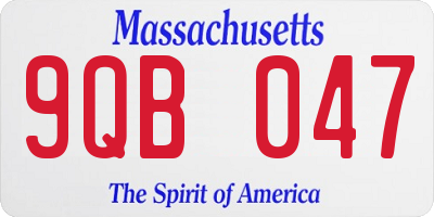 MA license plate 9QB047