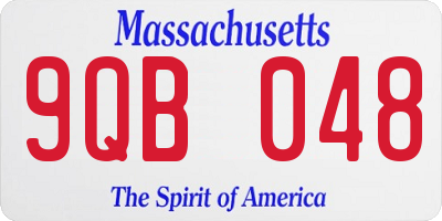 MA license plate 9QB048