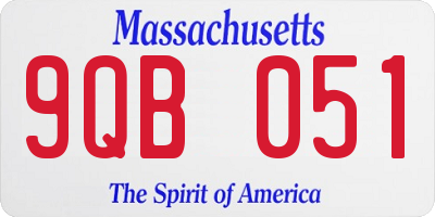 MA license plate 9QB051