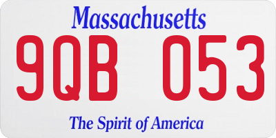 MA license plate 9QB053
