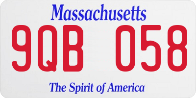 MA license plate 9QB058
