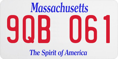 MA license plate 9QB061