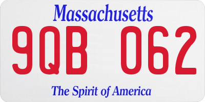 MA license plate 9QB062