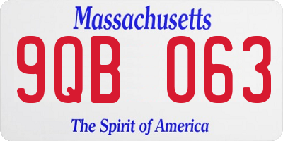 MA license plate 9QB063