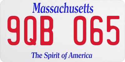 MA license plate 9QB065