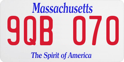 MA license plate 9QB070