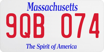 MA license plate 9QB074