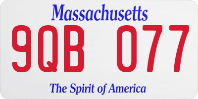 MA license plate 9QB077