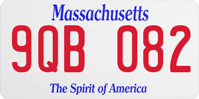 MA license plate 9QB082