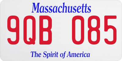 MA license plate 9QB085
