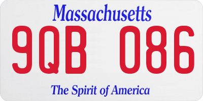 MA license plate 9QB086