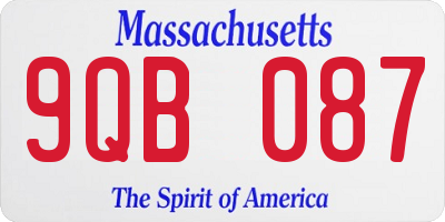 MA license plate 9QB087