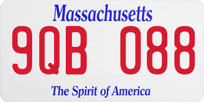 MA license plate 9QB088