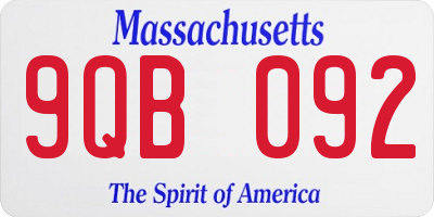 MA license plate 9QB092