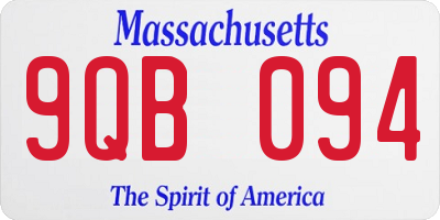 MA license plate 9QB094