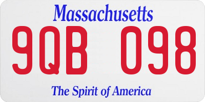 MA license plate 9QB098