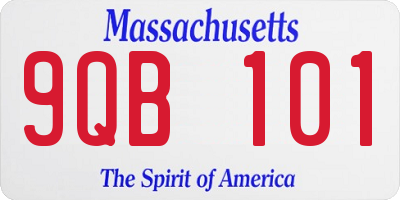 MA license plate 9QB101