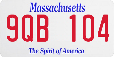 MA license plate 9QB104