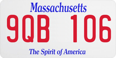 MA license plate 9QB106