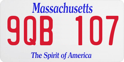 MA license plate 9QB107