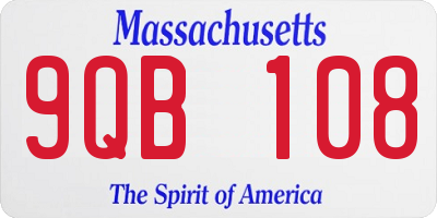 MA license plate 9QB108