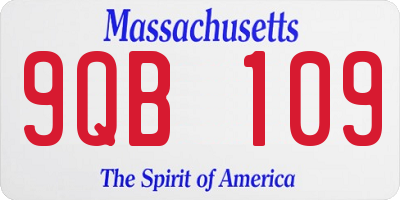 MA license plate 9QB109
