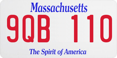 MA license plate 9QB110