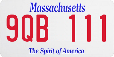 MA license plate 9QB111