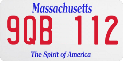 MA license plate 9QB112