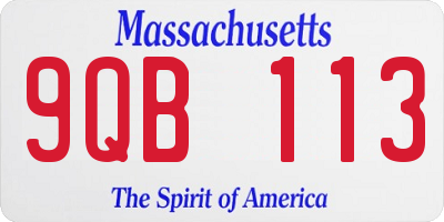 MA license plate 9QB113