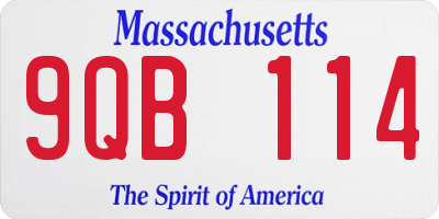 MA license plate 9QB114