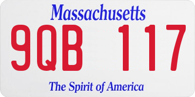 MA license plate 9QB117