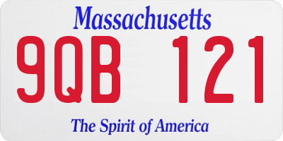 MA license plate 9QB121