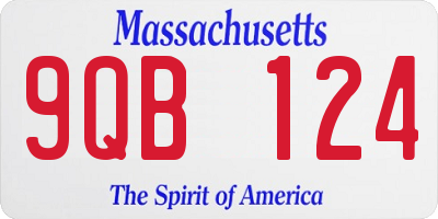 MA license plate 9QB124