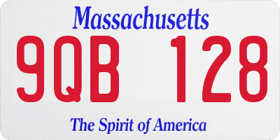 MA license plate 9QB128