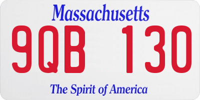 MA license plate 9QB130