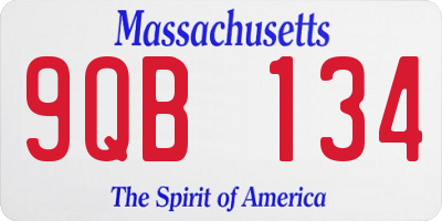MA license plate 9QB134