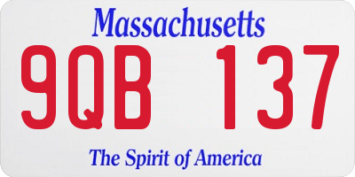 MA license plate 9QB137
